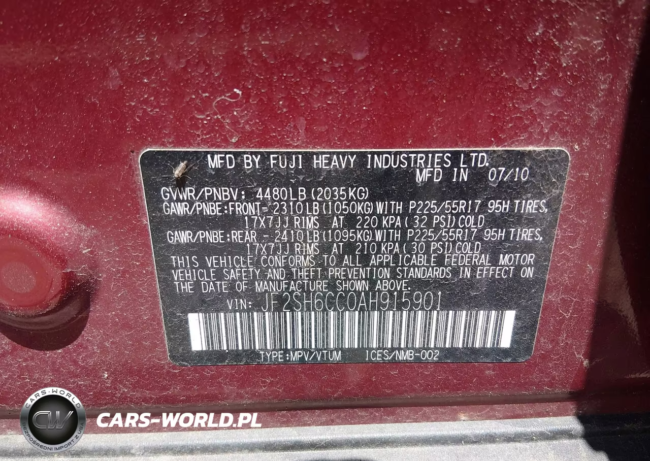 2010 Subaru Forester 2.5X Premium VIN:JF2SH6CC0AH915901 - 9