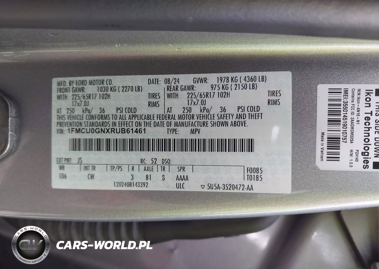 2024 Ford Escape Active VIN:1FMCU0GNXRUB61461 - 9