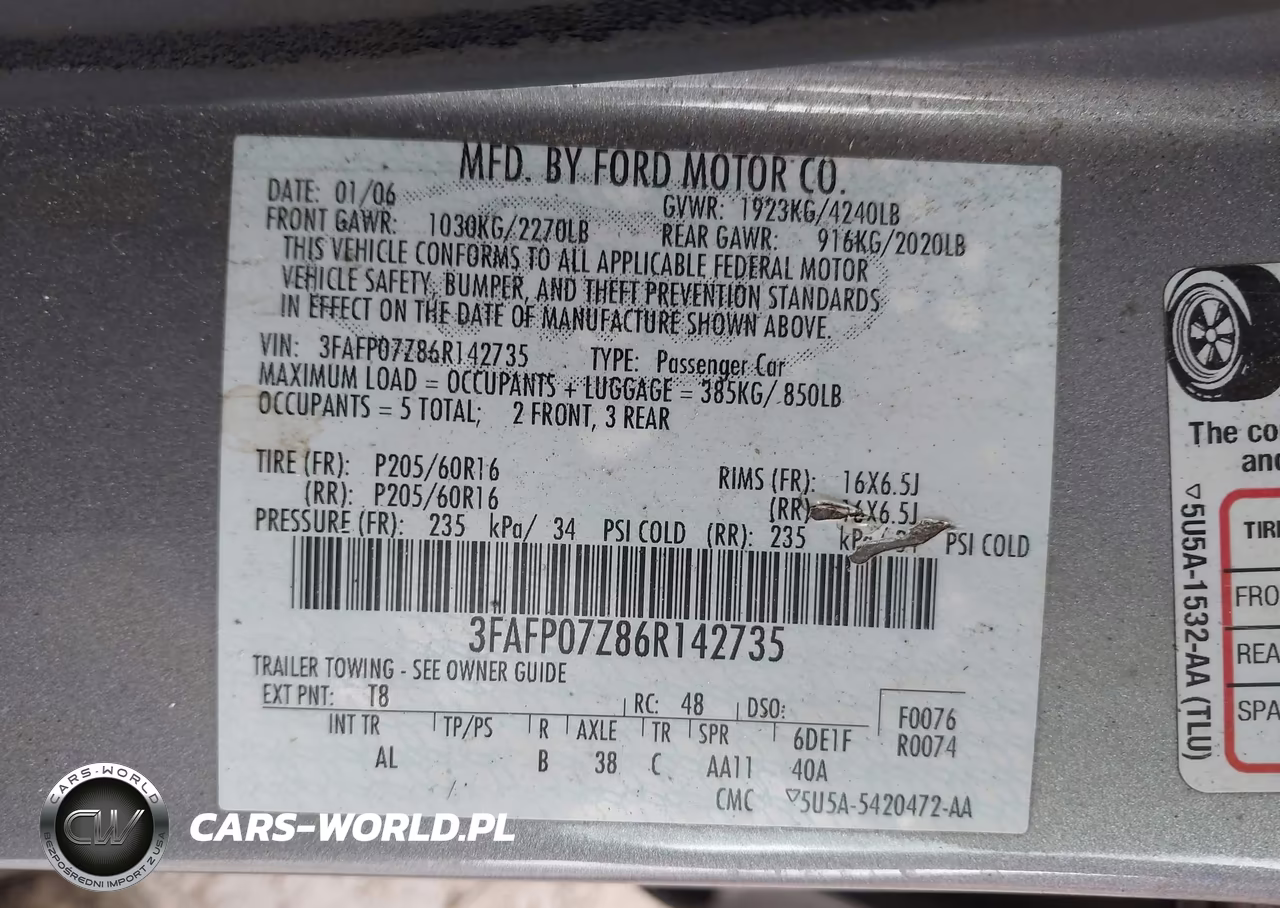 2006 Ford Fusion Se VIN:3FAFP07Z86R142735 - 9