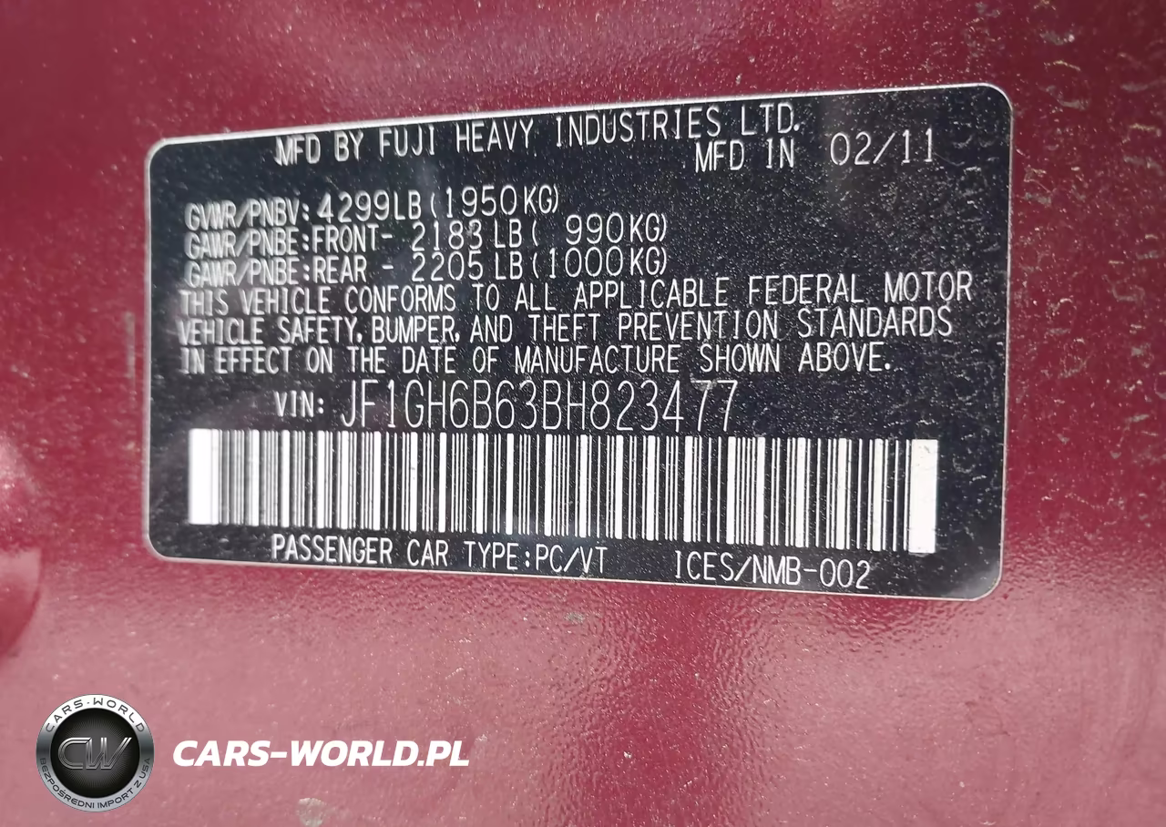 2011 Subaru Impreza 2.5I Premium VIN:JF1GH6B63BH823477 - 9