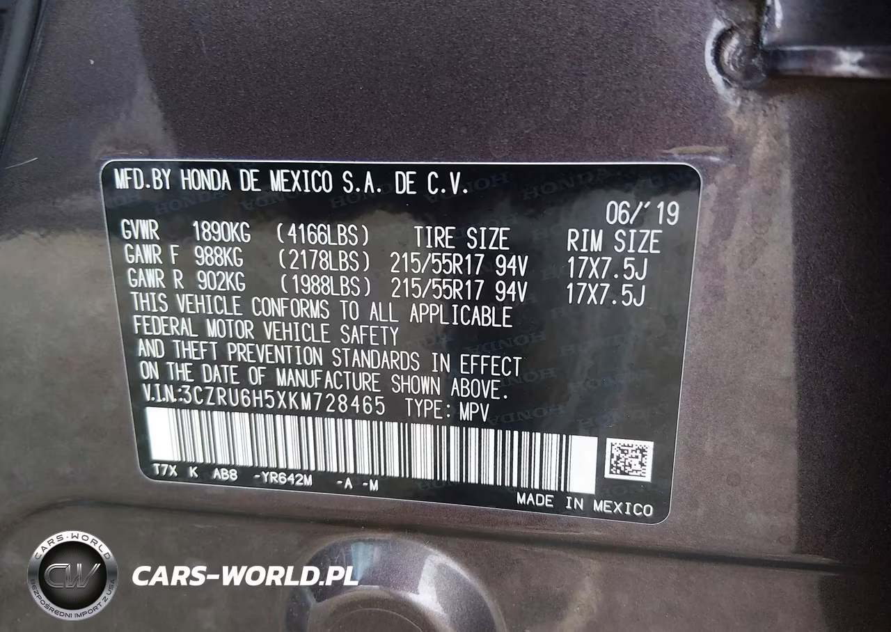 2019 Honda Hr-V Ex VIN:3CZRU6H5XKM728465 - 9