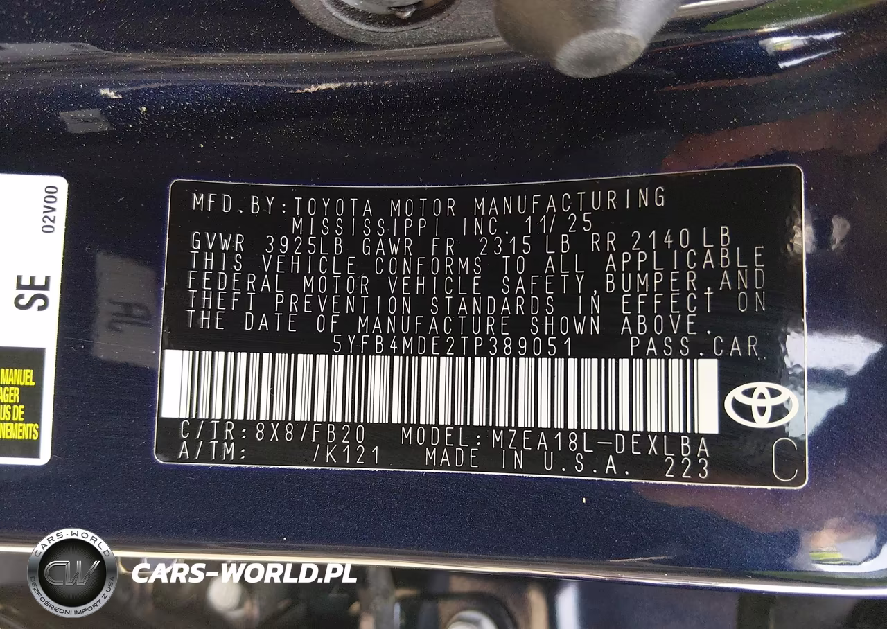 2026 Toyota Corolla Le VIN:5YFB4MDE2TP389051 - 9