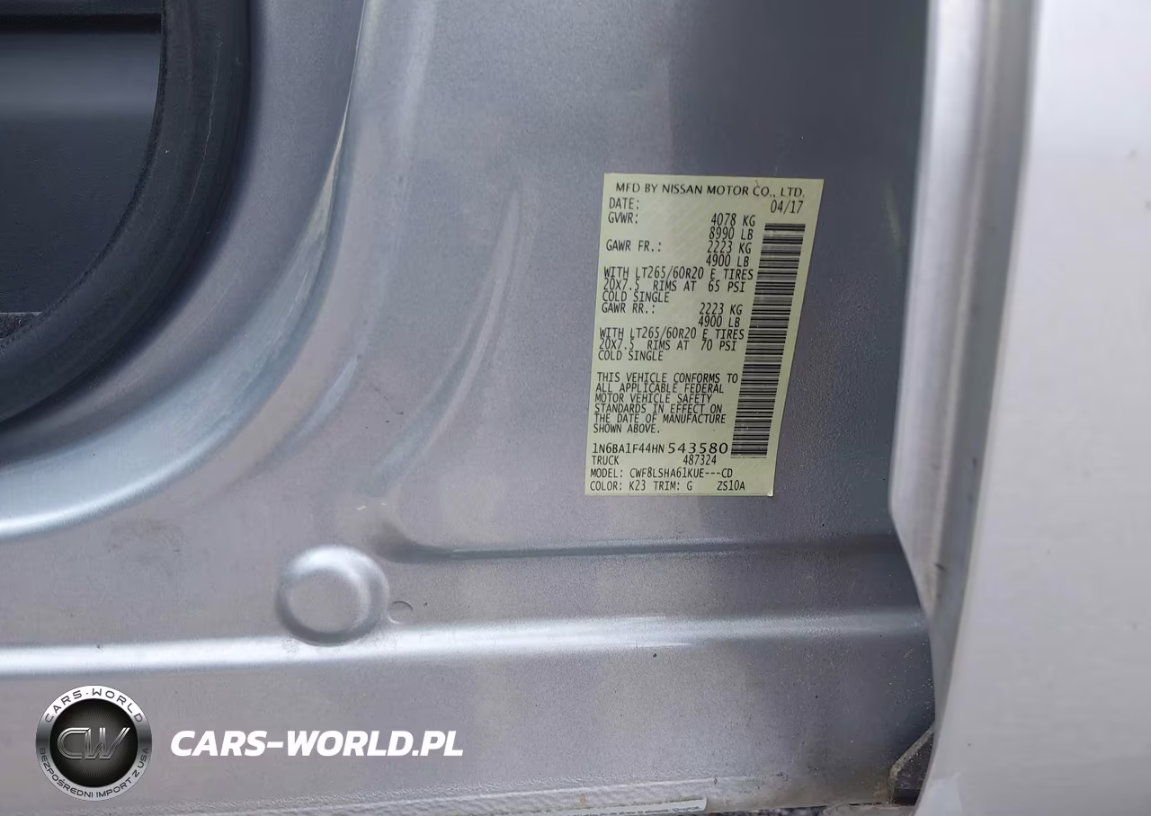 2017 Nissan Titan Xd Sv Diesel VIN:1N6BA1F44HN543580 - 9