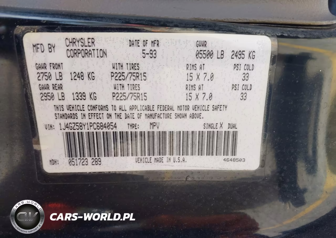 1993 Jeep Grand Cherokee Laredo VIN:1J4GZ58Y1PC684054 - 9