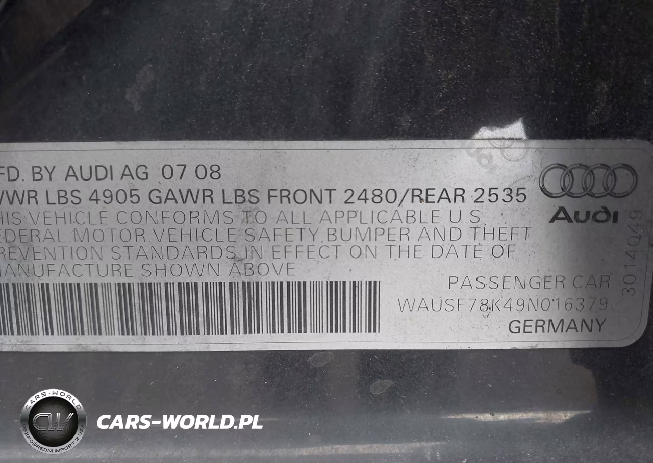 2009 Audi A4 2.0T Premium VIN:WAUSF78K49N016379 - 9