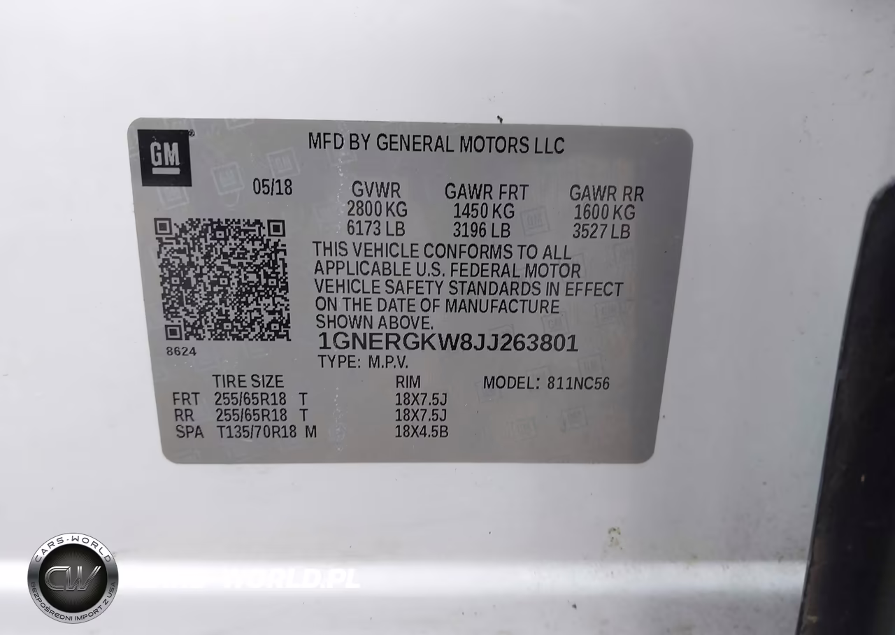 2018 Chevrolet Traverse 1Lt VIN:1GNERGKW8JJ263801 - 9
