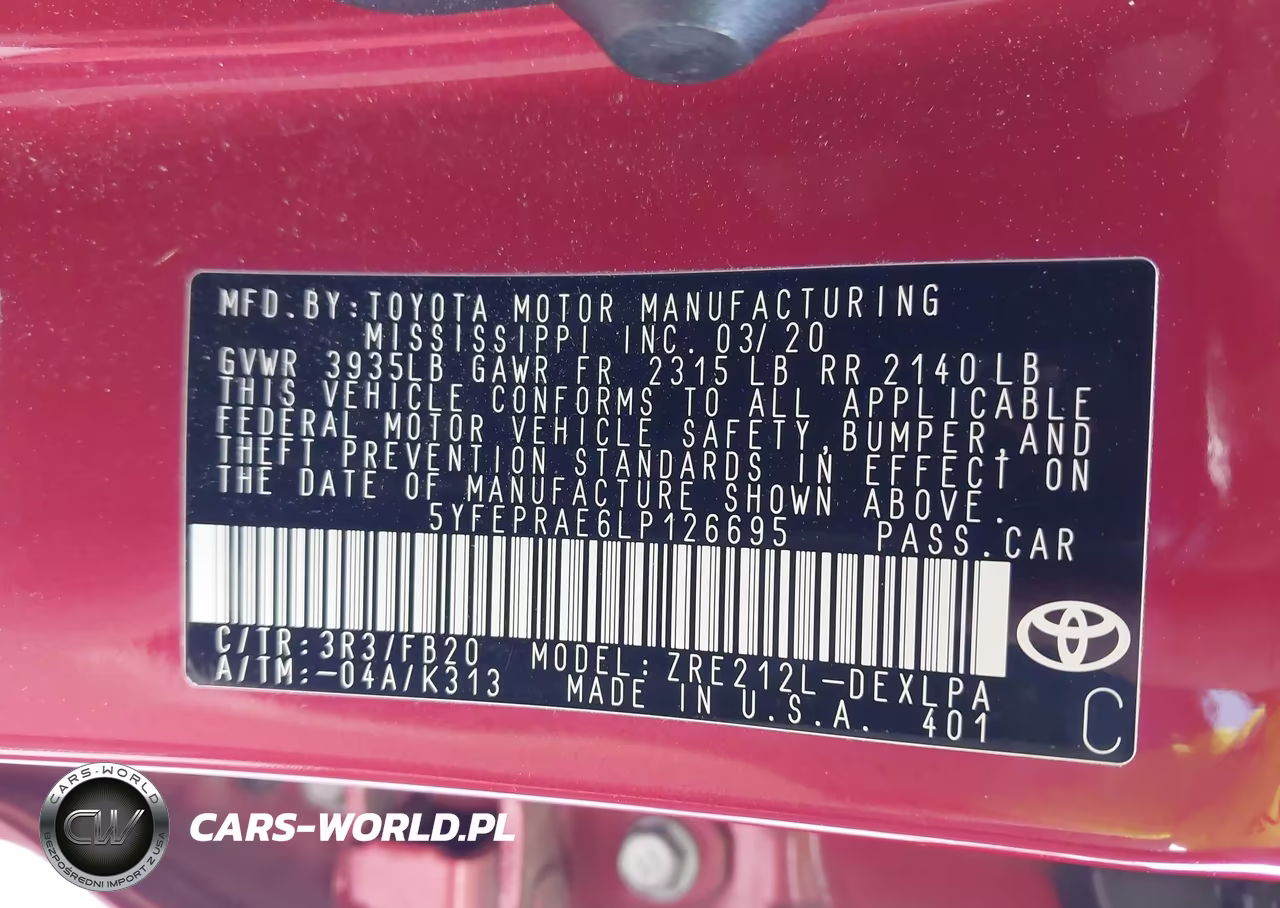 2020 Toyota Corolla Le VIN:5YFEPRAE6LP126695 - 9