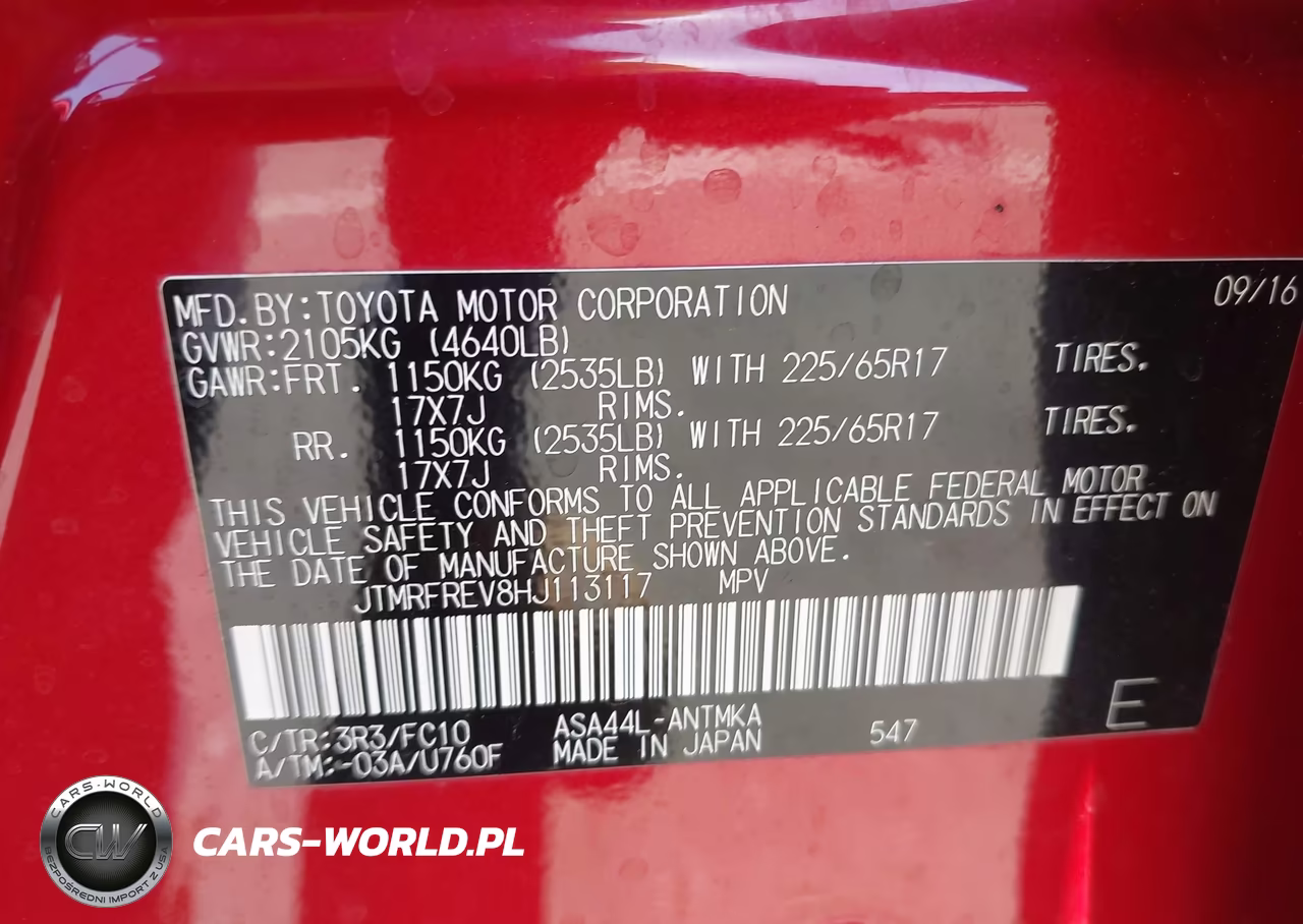 2017 Toyota Rav4 Xle VIN:JTMRFREV8HJ113117 - 9