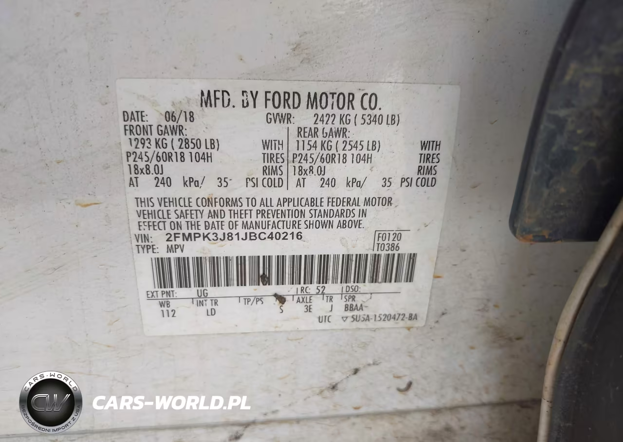 2018 Ford Edge Sel VIN:2FMPK3J81JBC40216 - 9
