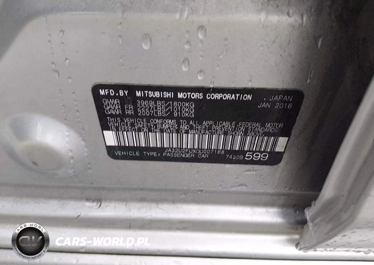 2016 Mitsubishi Lancer Es VIN:JA32U2FUXGU007168 - 9
