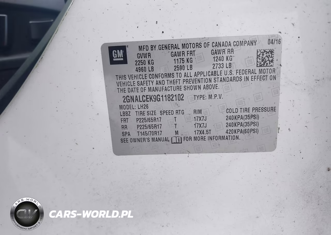 2016 Chevrolet Equinox Lt VIN:2GNALCEK9G1182102 - 9