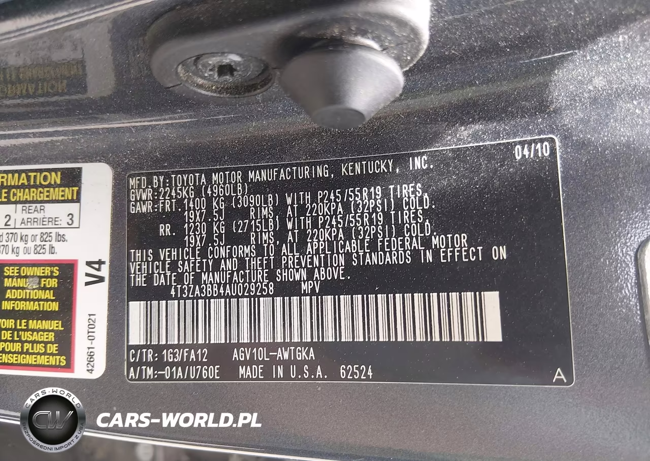 2010 Toyota Venza VIN:4T3ZA3BB4AU029258 - 9