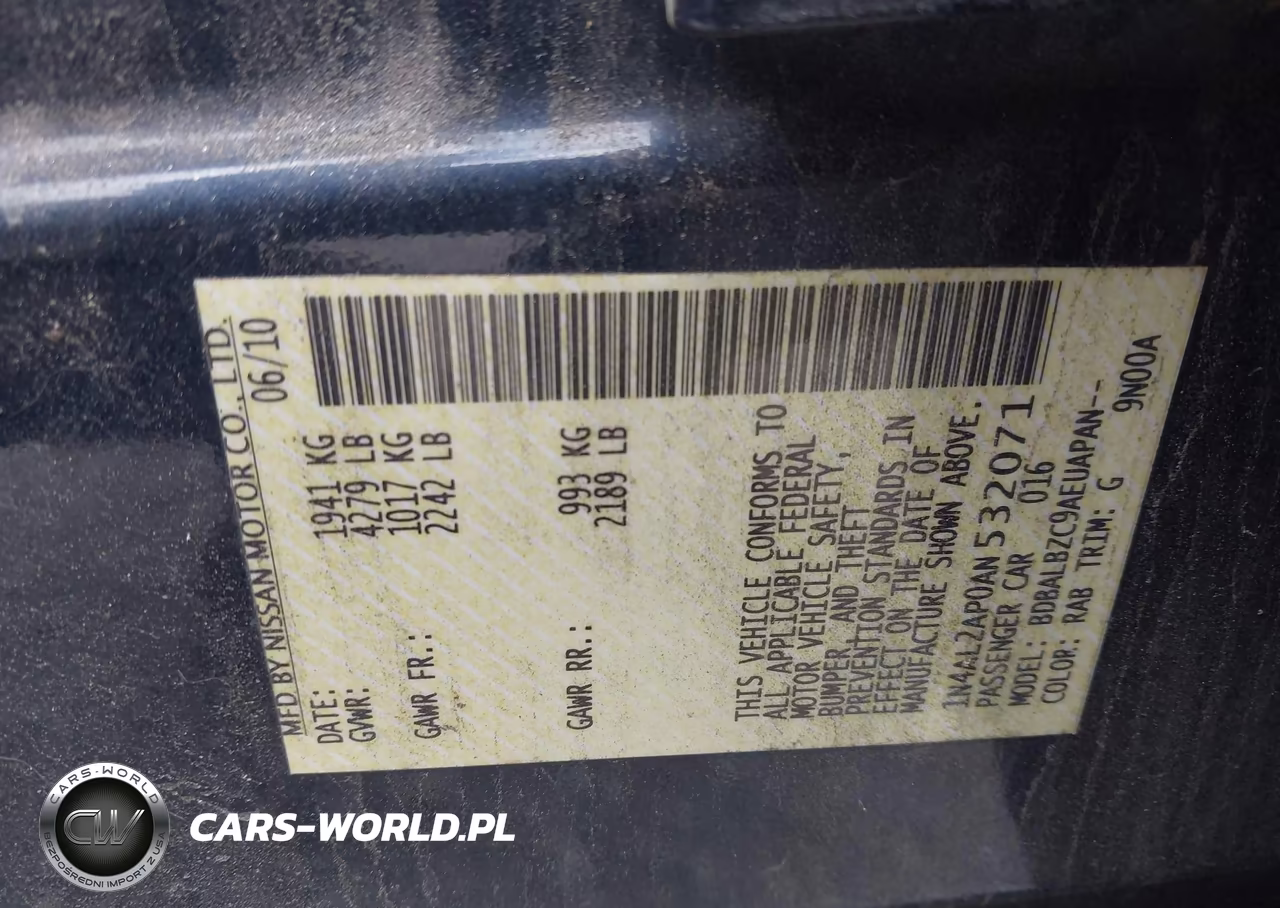 2010 Nissan Altima 2.5 S VIN:1N4AL2AP0AN532071 - 9