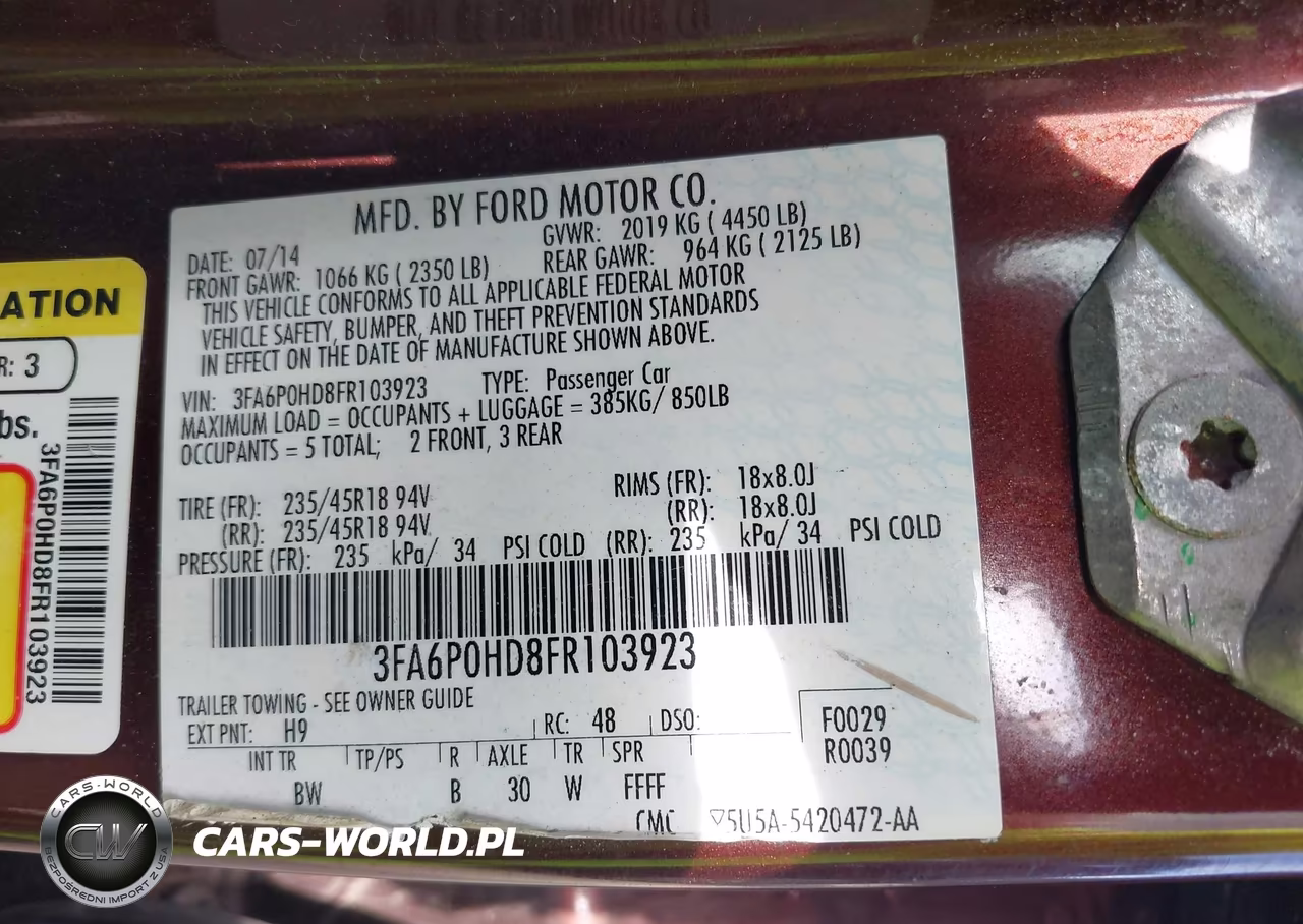 2015 Ford Fusion Se VIN:3FA6P0HD8FR103923 - 9