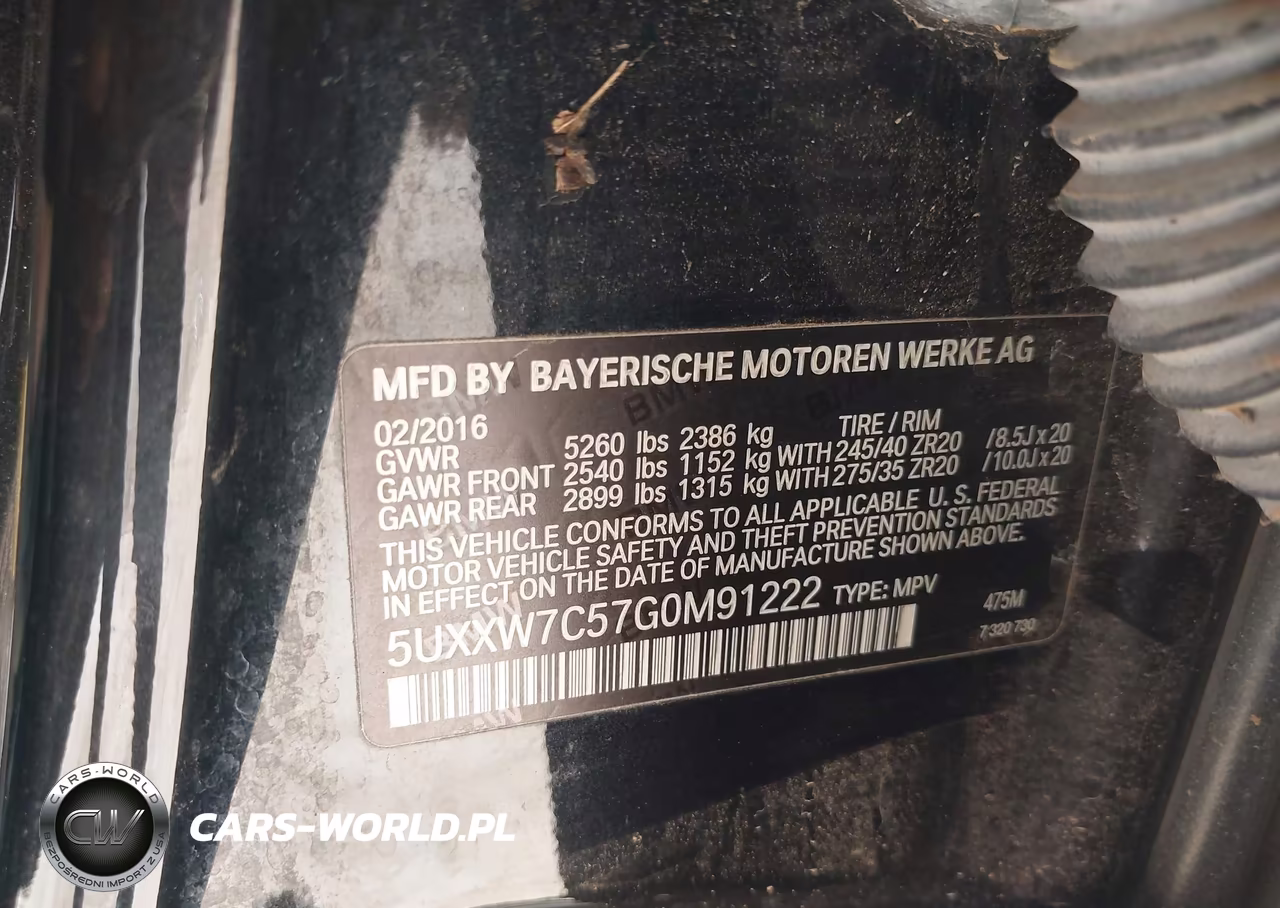 2016 BMW X4 M40I VIN:5UXXW7C57G0M91222 - 9