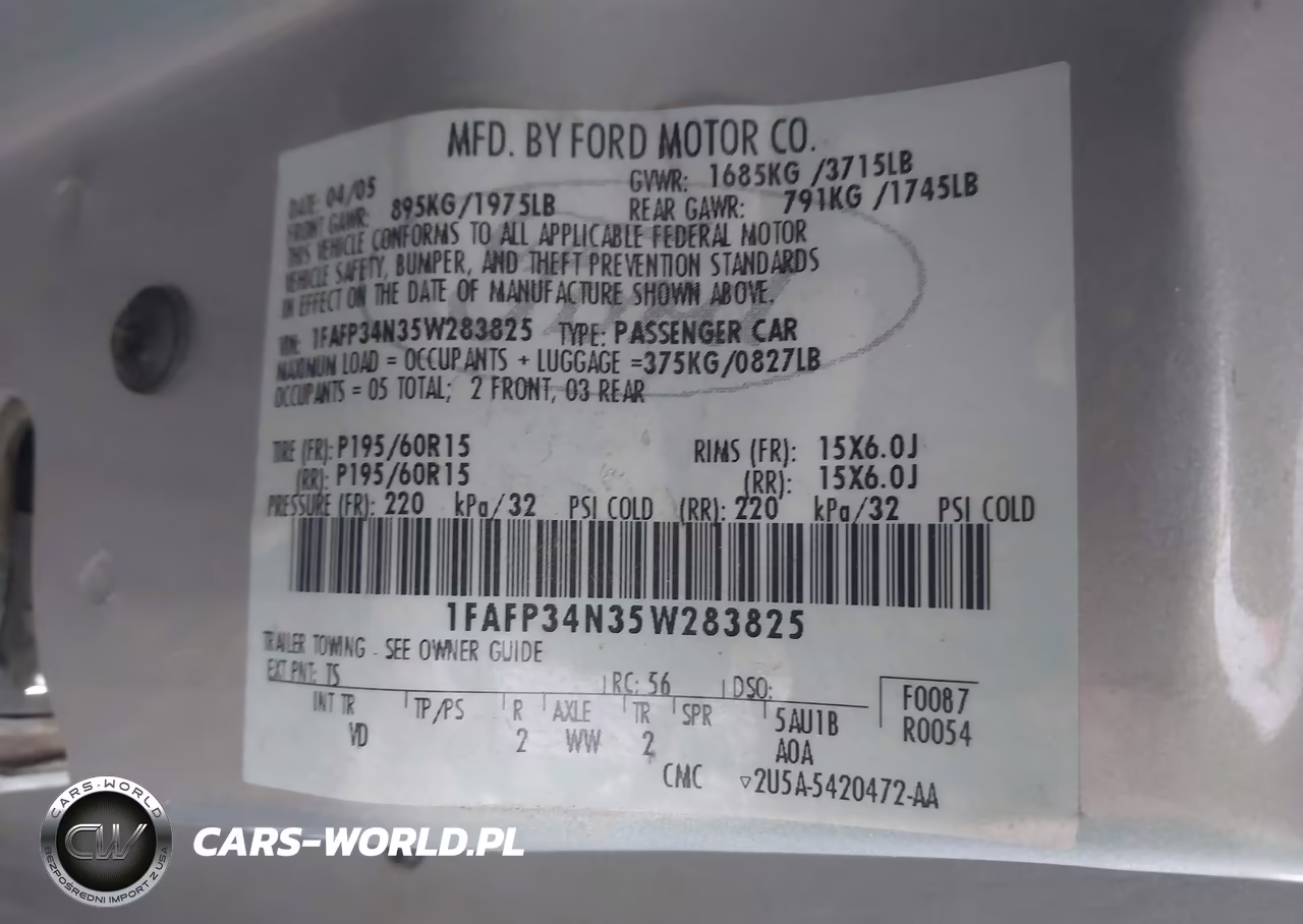2005 Ford Focus Zx4 VIN:1FAFP34N35W283825 - 9
