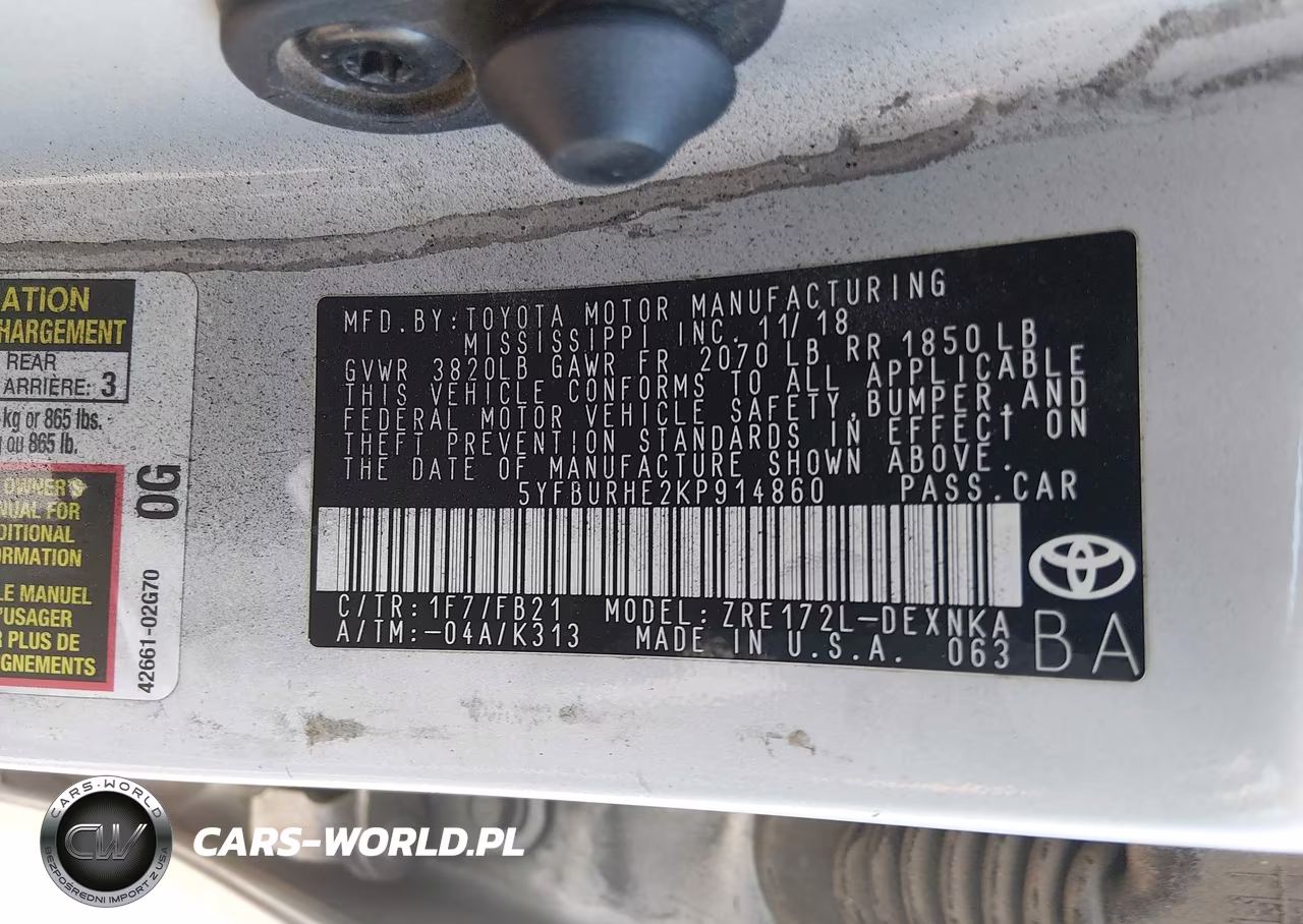 2019 Toyota Corolla Le VIN:5YFBURHE2KP914860 - 9