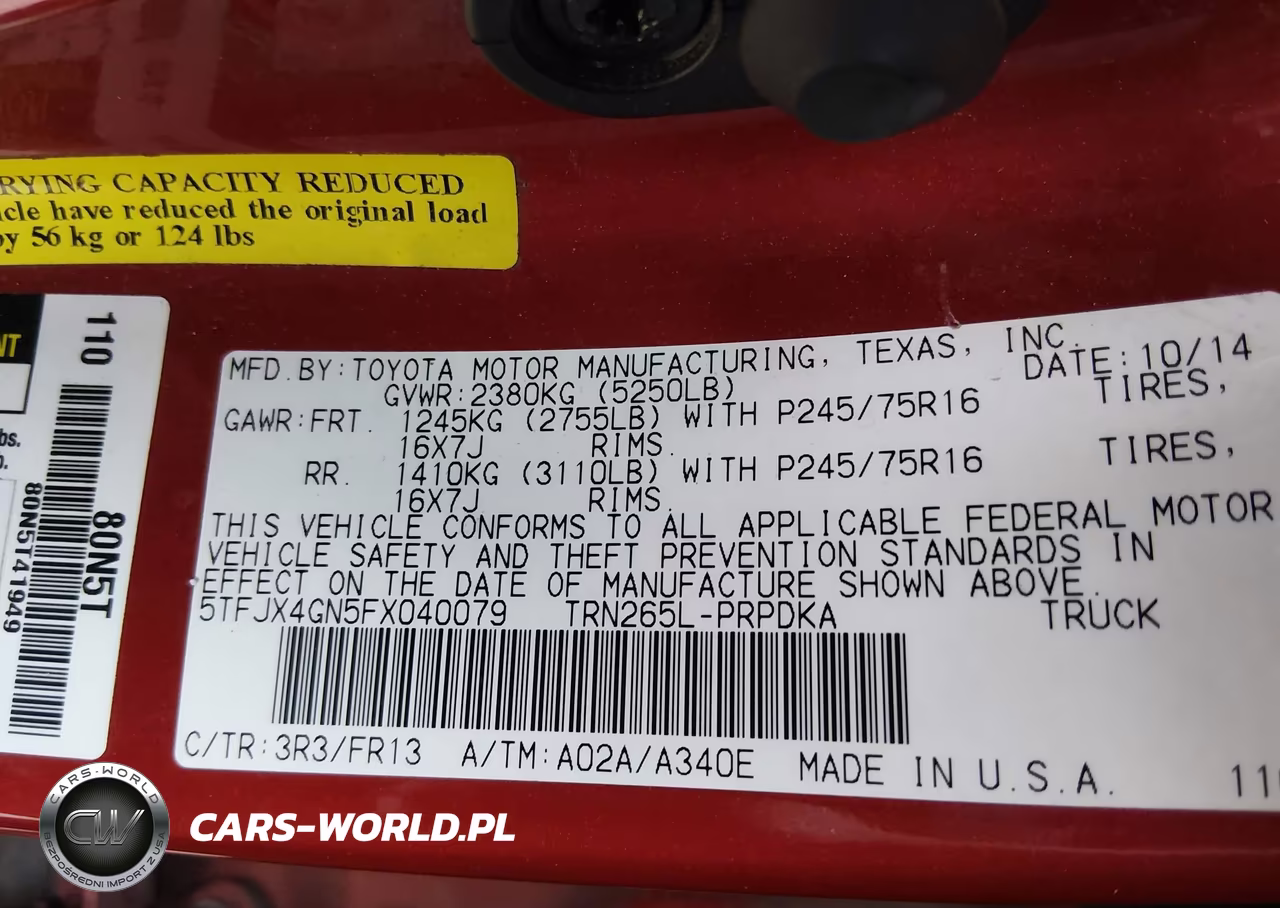 2015 Toyota Tacoma Prerunner VIN:5TFJX4GN5FX040079 - 9