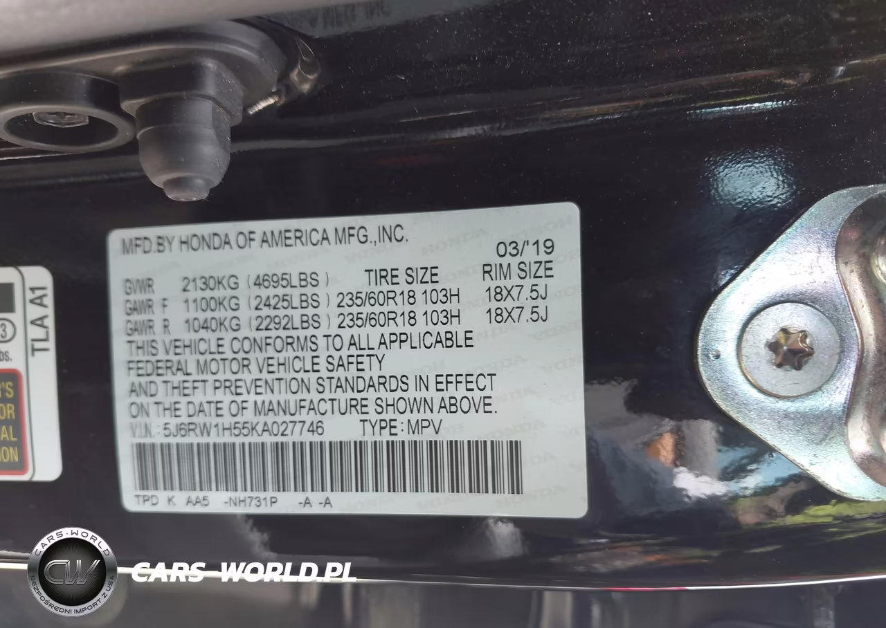 2019 Honda Cr-V Ex VIN:5J6RW1H55KA027746 - 9