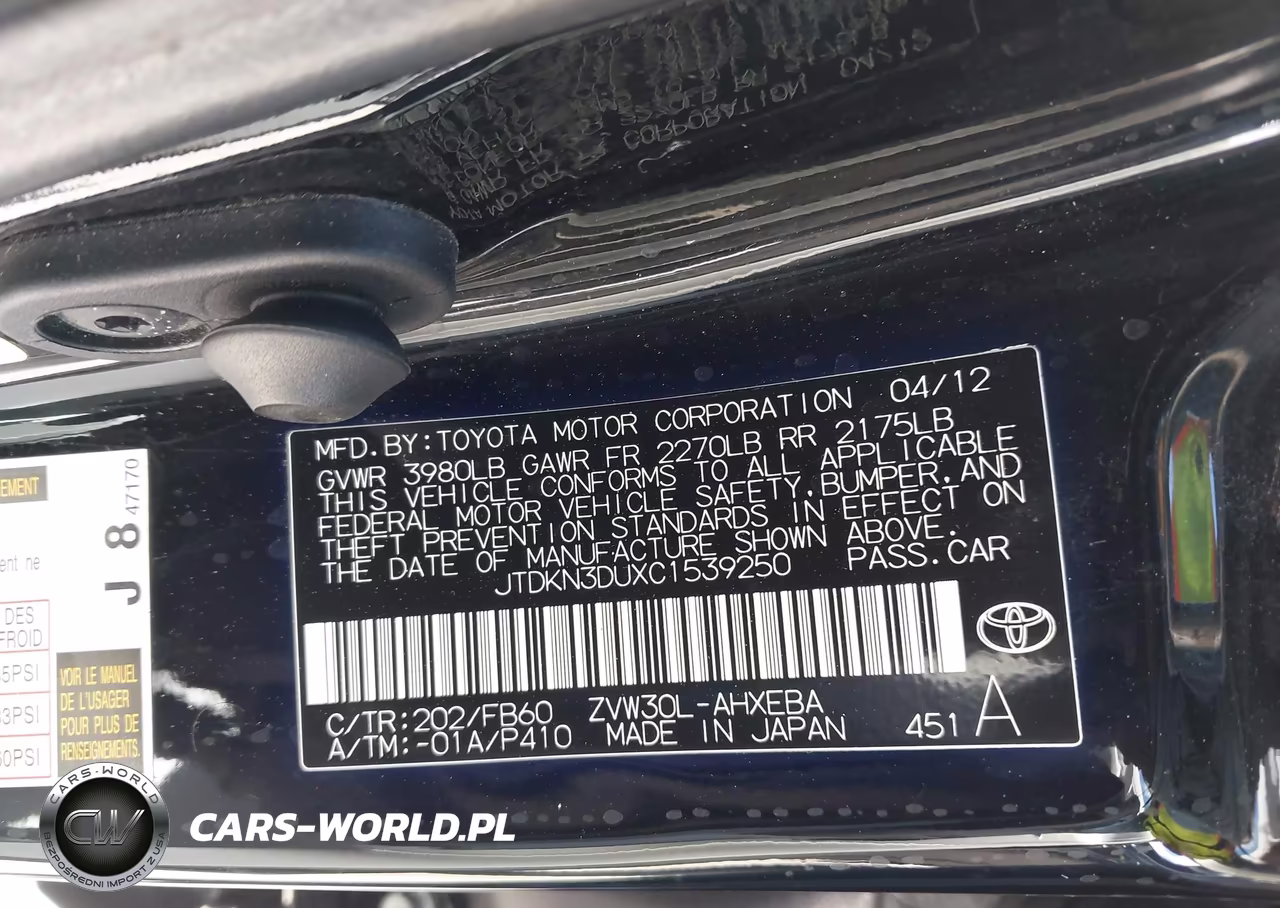 2012 Toyota Prius Three VIN:JTDKN3DUXC1539250 - 9