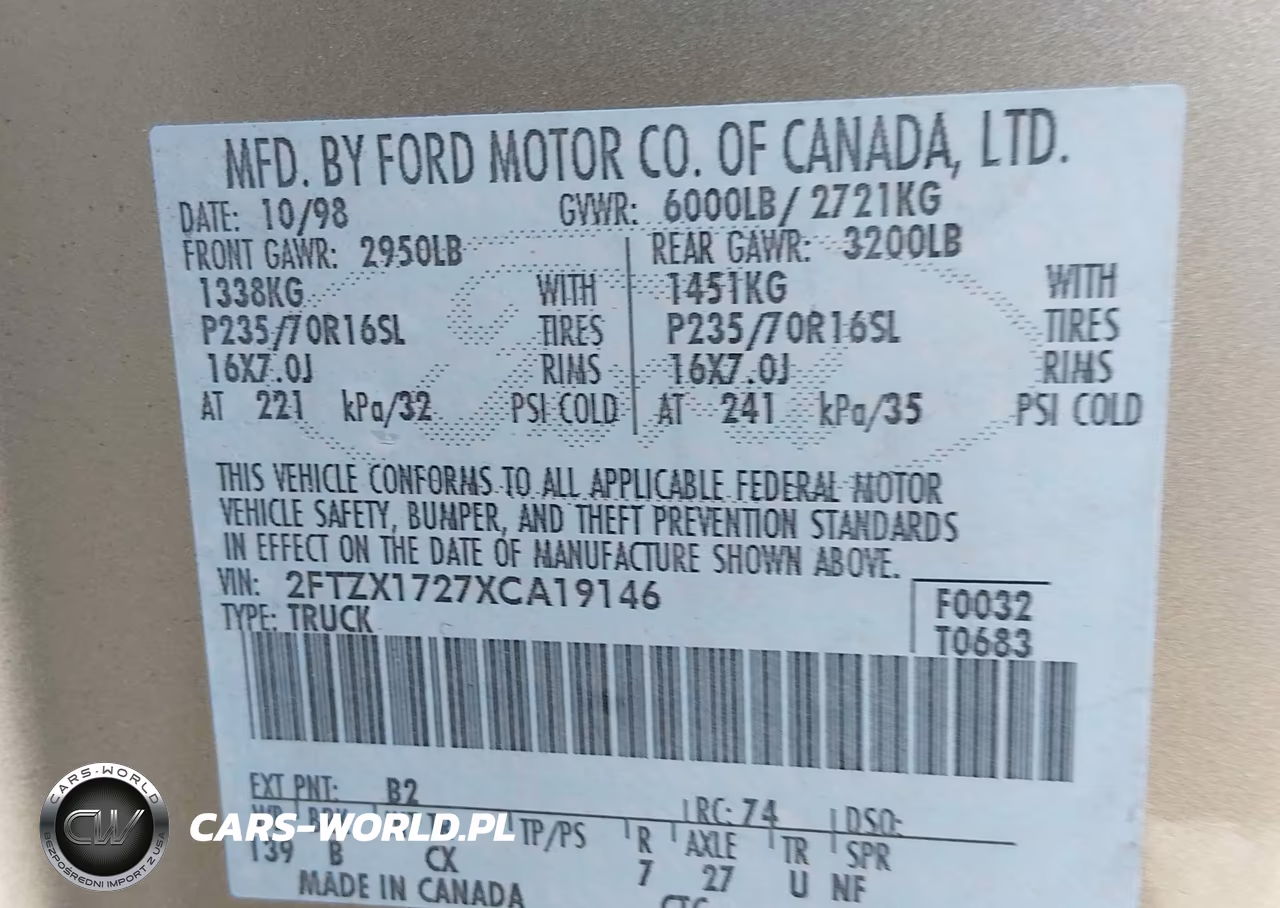 1999 Ford F-150 Work Series-Xl-Xlt VIN:2FTZX1727XCA19146 - 9