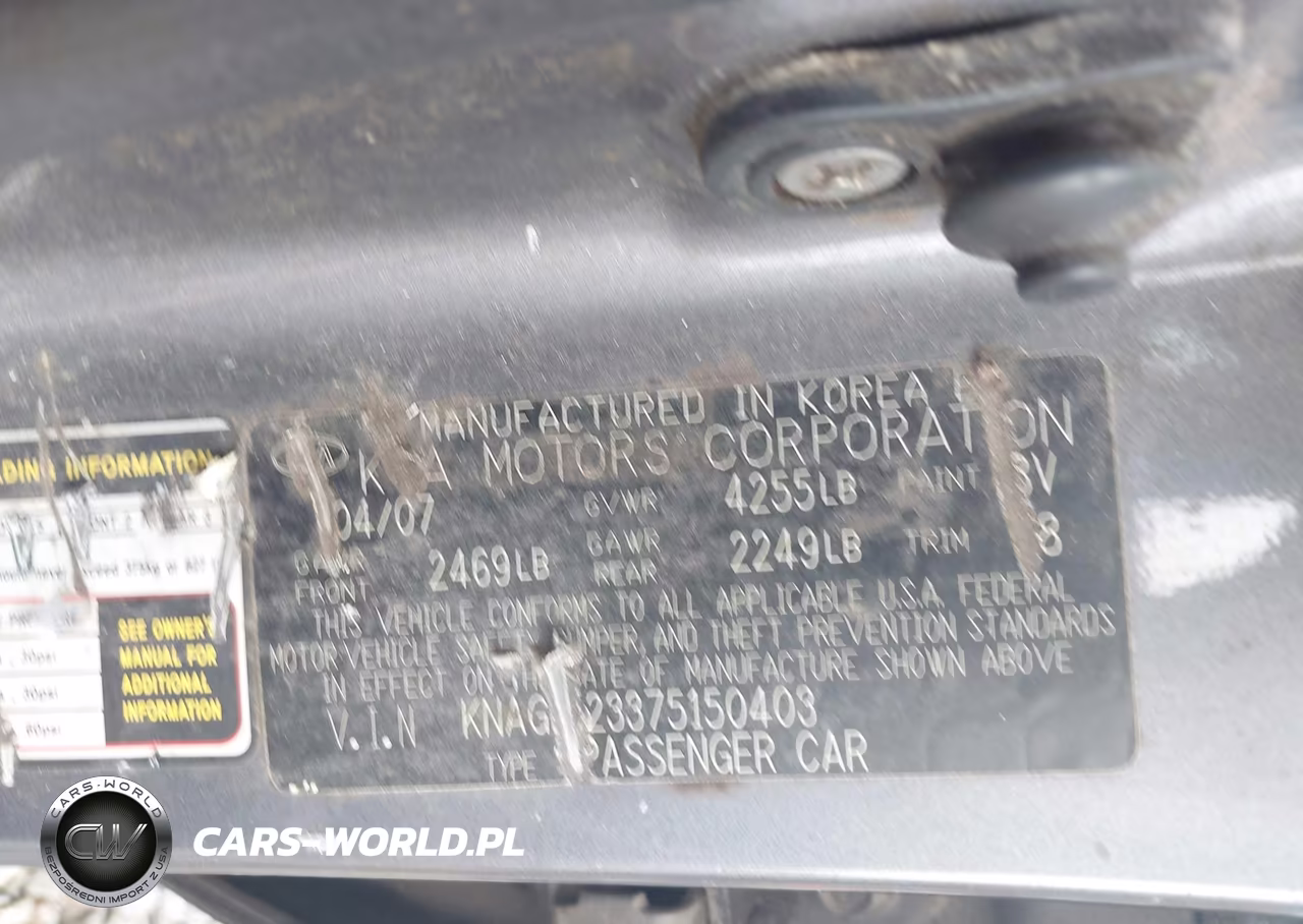 2007 Kia Optima Lx VIN:KNAGE123375150403 - 9