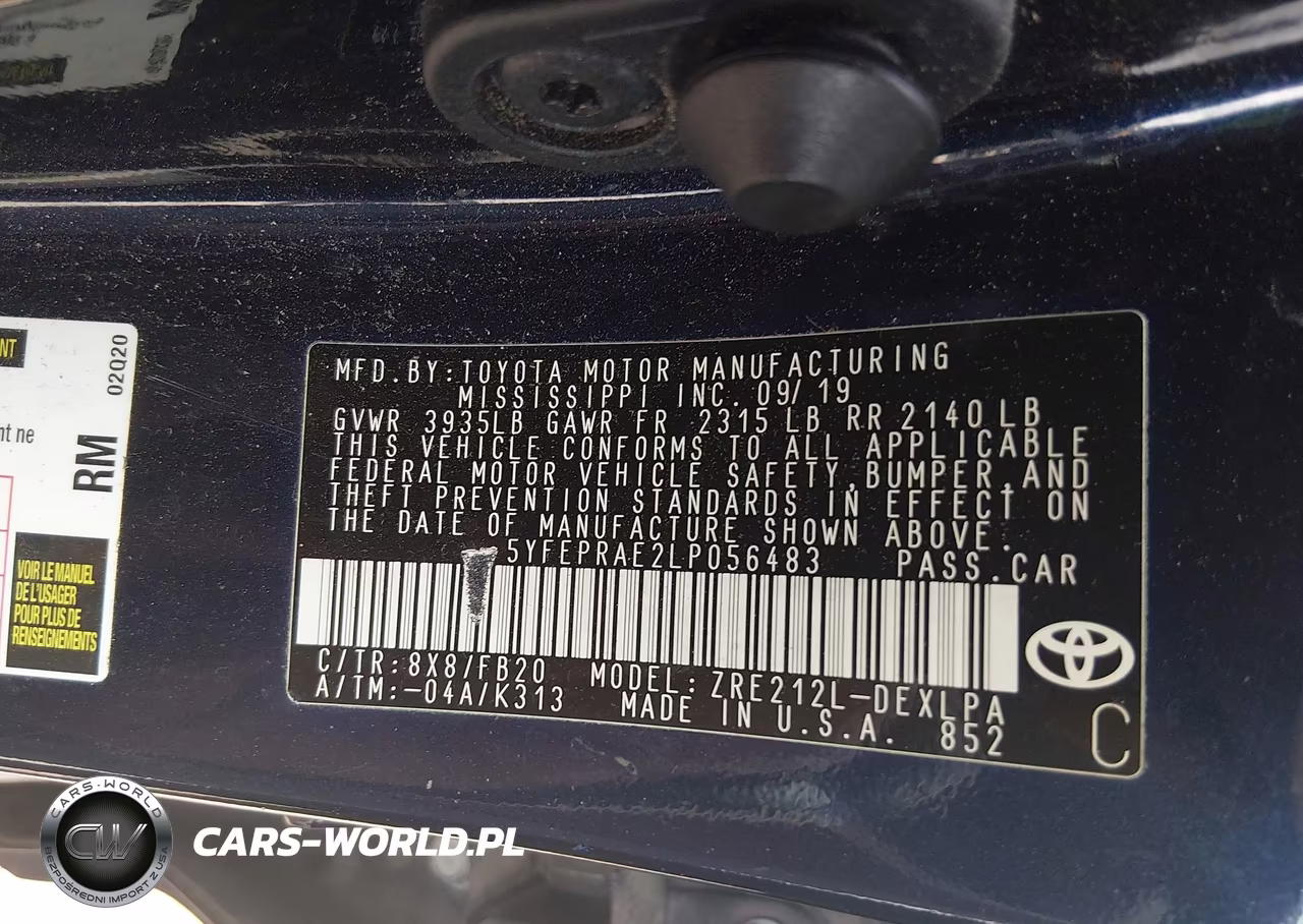 2020 Toyota Corolla Le VIN:5YFEPRAE2LP056483 - 9