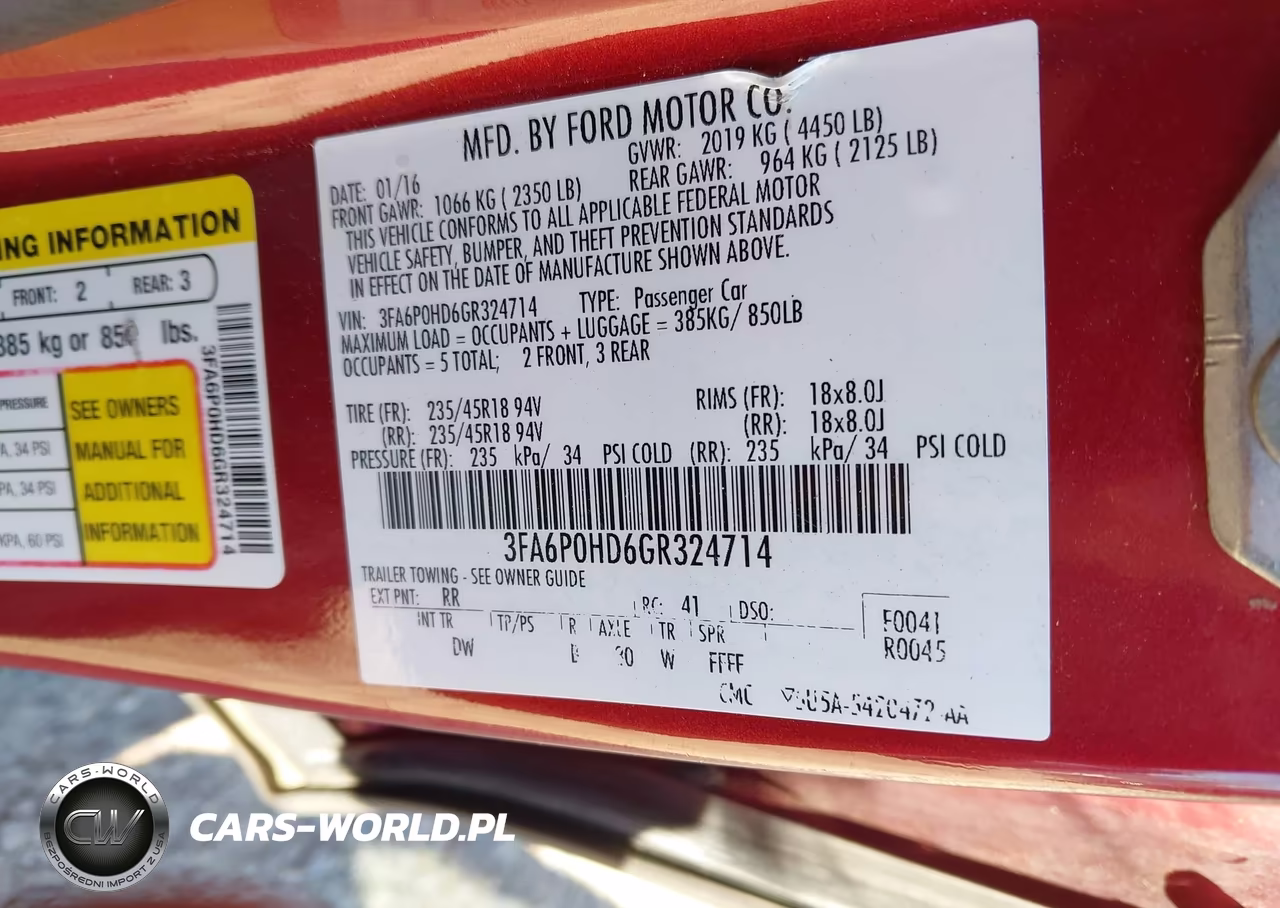 2016 Ford Fusion Se VIN:3FA6P0HD6GR324714 - 9