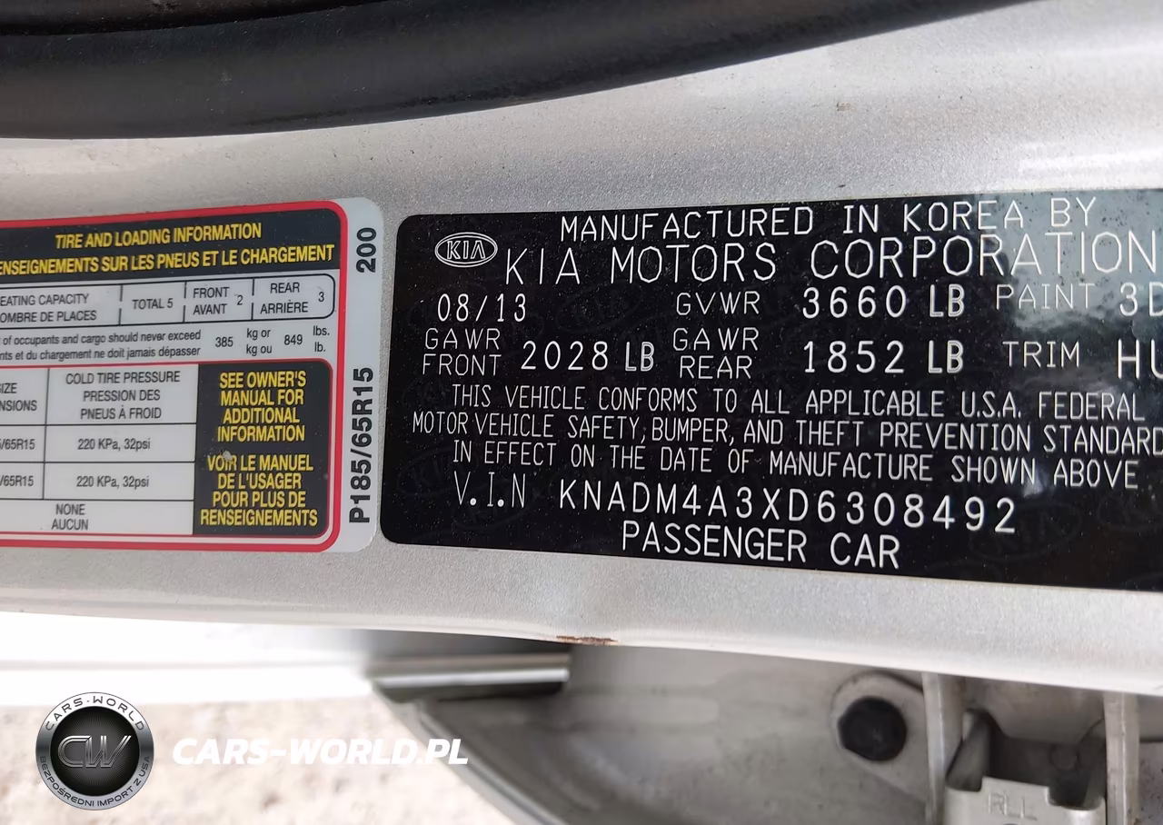 2013 Kia Rio Lx VIN:KNADM4A3XD6308492 - 9