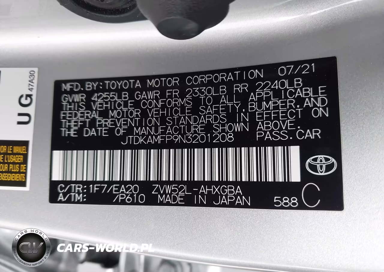 2022 Toyota Prius Prime Xle VIN:JTDKAMFP9N3201208 - 9