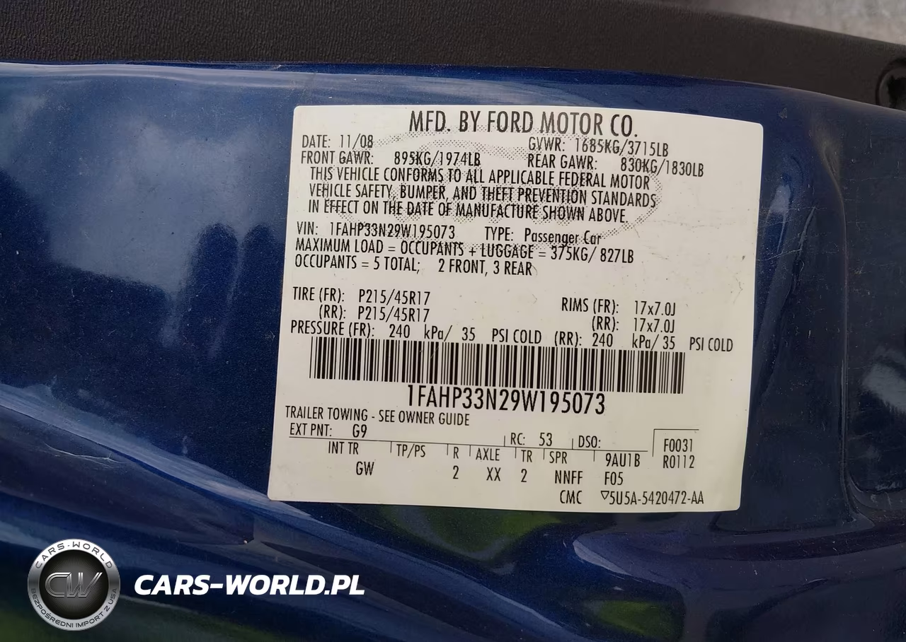 2009 Ford Focus Ses VIN:1FAHP33N29W195073 - 9