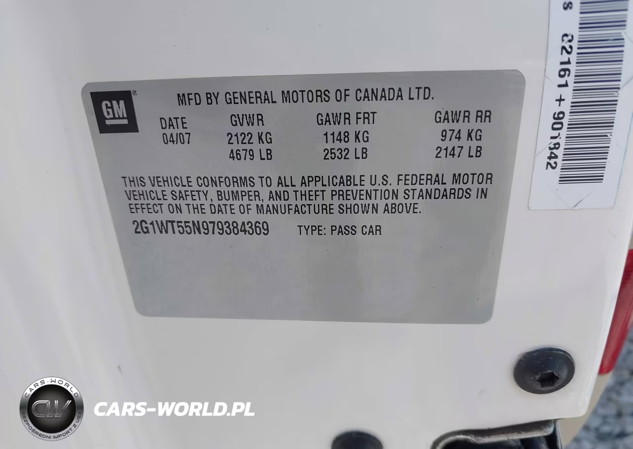 2007 Chevrolet Impala 3.5L Lt VIN:2G1WT55N979384369 - 9