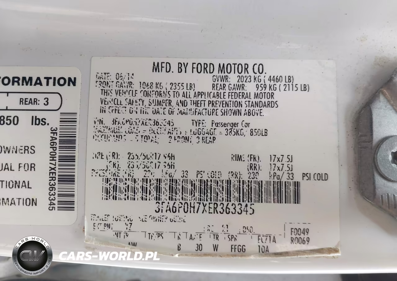 2014 Ford Fusion Se VIN:3FA6P0H7XER363345 - 9