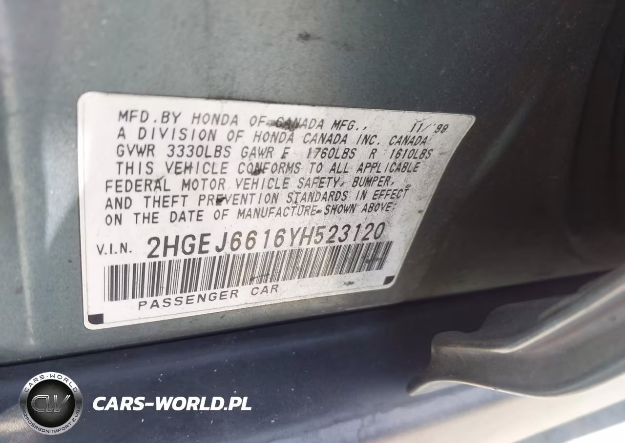 2000 Honda Civic Value Package VIN:2HGEJ6616YH523120 - 9