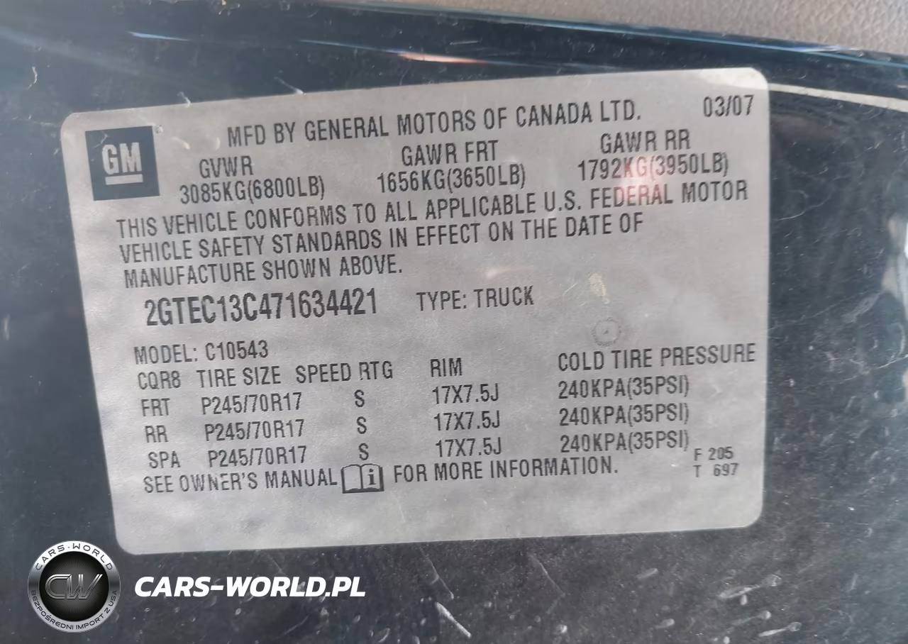 2007 GMC Sierra 1500 Sle1 VIN:2GTEC13C471634421 - 9