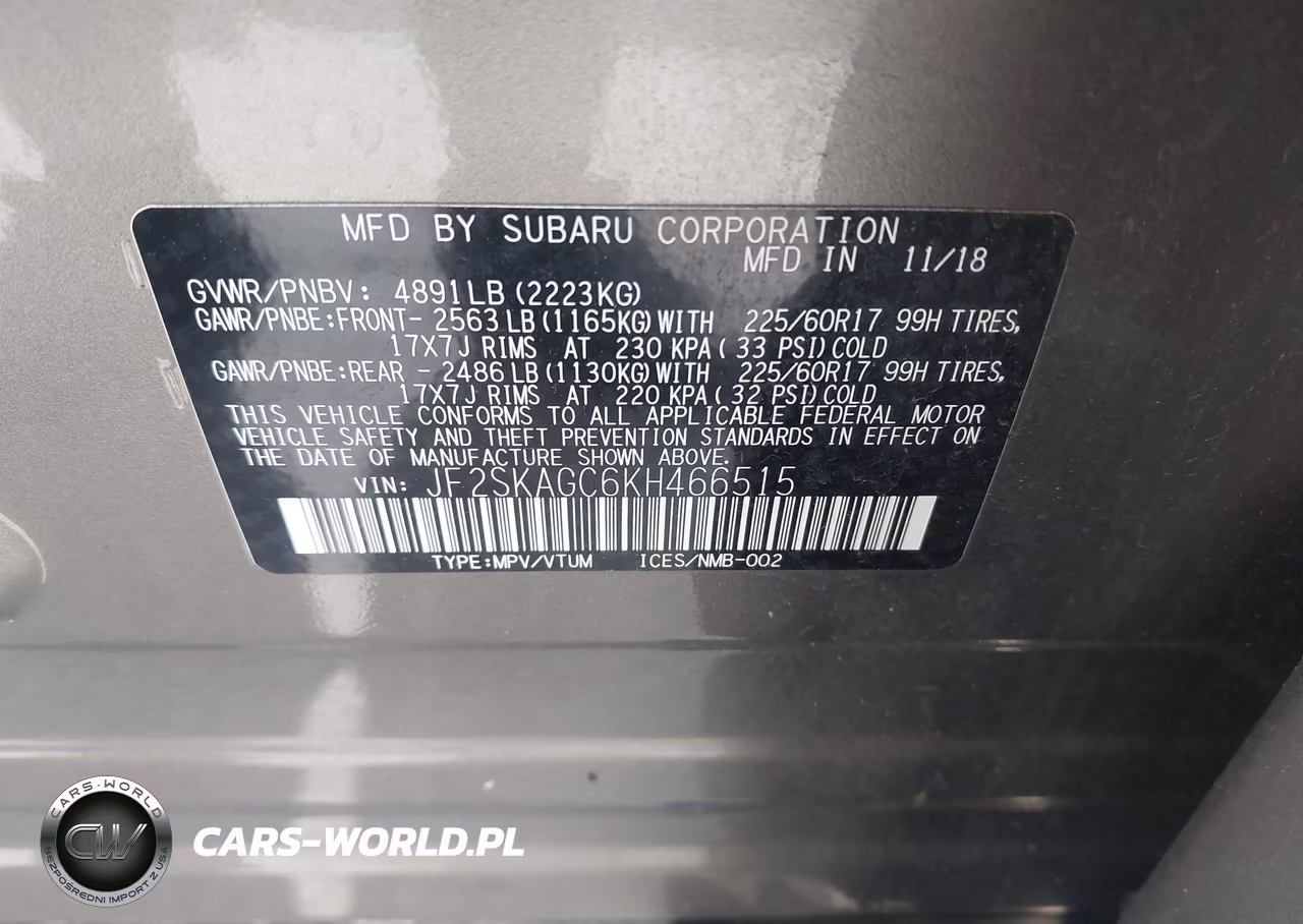 2019 Subaru Forester Premium VIN:JF2SKAGC6KH466515 - 9