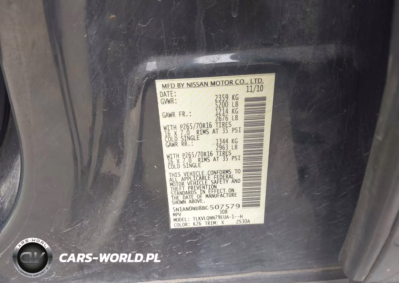 2011 Nissan Xterra X VIN:5N1AN0NU8BC507579 - 9