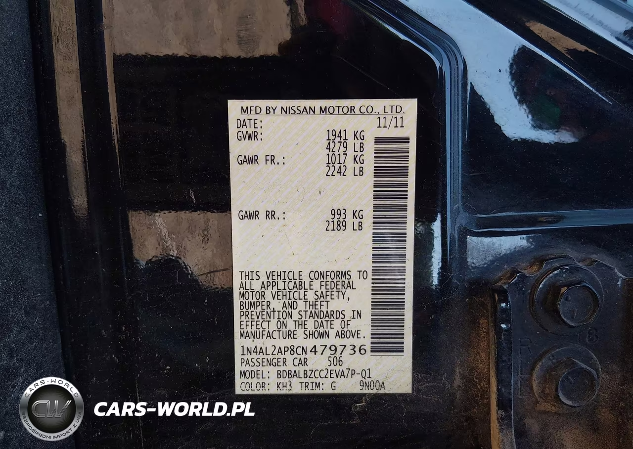 2012 Nissan Altima 2.5 S VIN:1N4AL2AP8CN479736 - 9