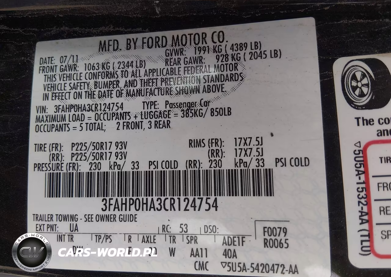 2012 Ford Fusion Se VIN:3FAHP0HA3CR124754 - 9