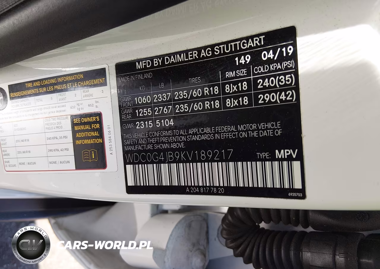 2019 Mercedes-Benz Glc 300 VIN:WDC0G4JB9KV189217 - 9