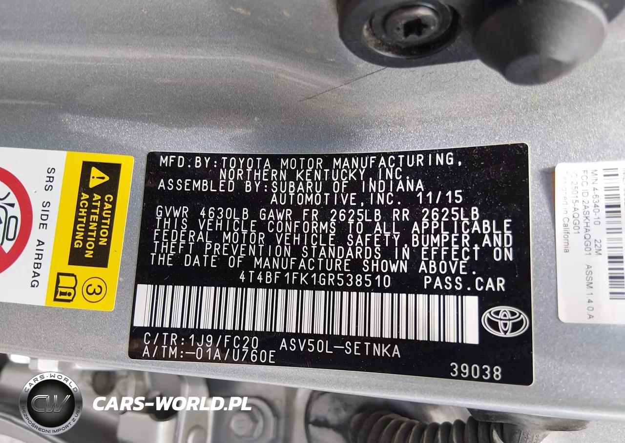 2016 Toyota Camry Le VIN:4T4BF1FK1GR538510 - 9