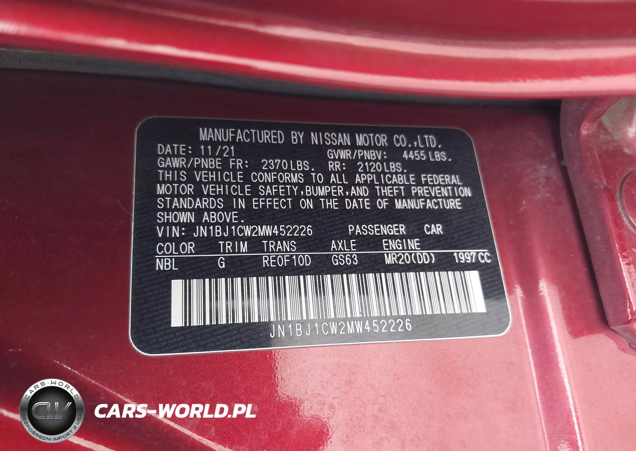 2021 Nissan Rogue Sport Sl Awd Xtronic Cvt VIN:JN1BJ1CW2MW452226 - 9