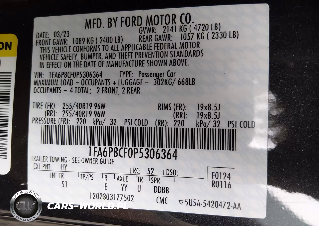 2023 Ford Mustang Gt Premium Fastback VIN:1FA6P8CF0P5306364 - 9