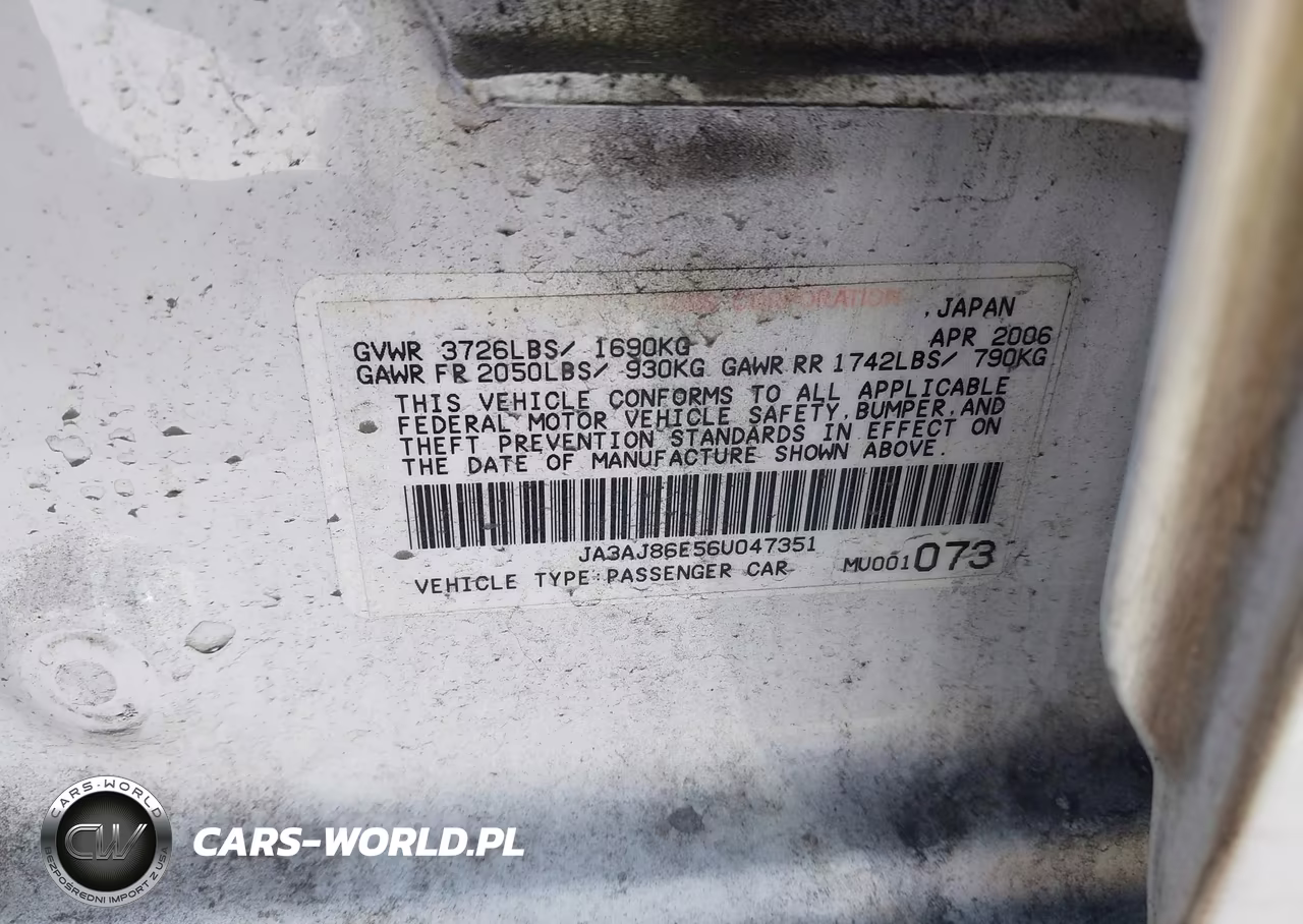 2006 Mitsubishi Lancer Oz Rally VIN:JA3AJ86E56U047351 - 9
