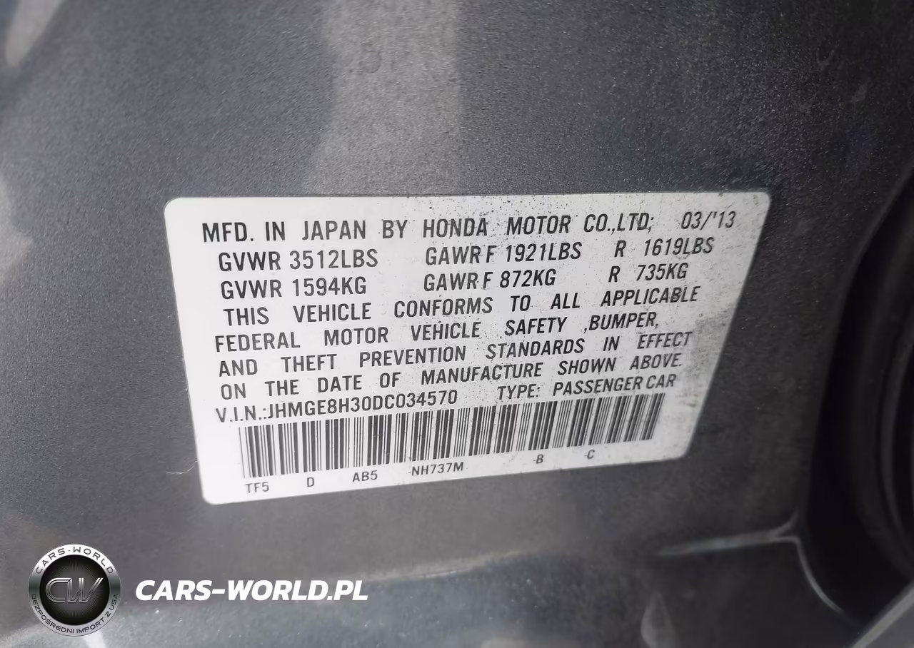 2013 Honda Fit VIN:JHMGE8H30DC034570 - 9