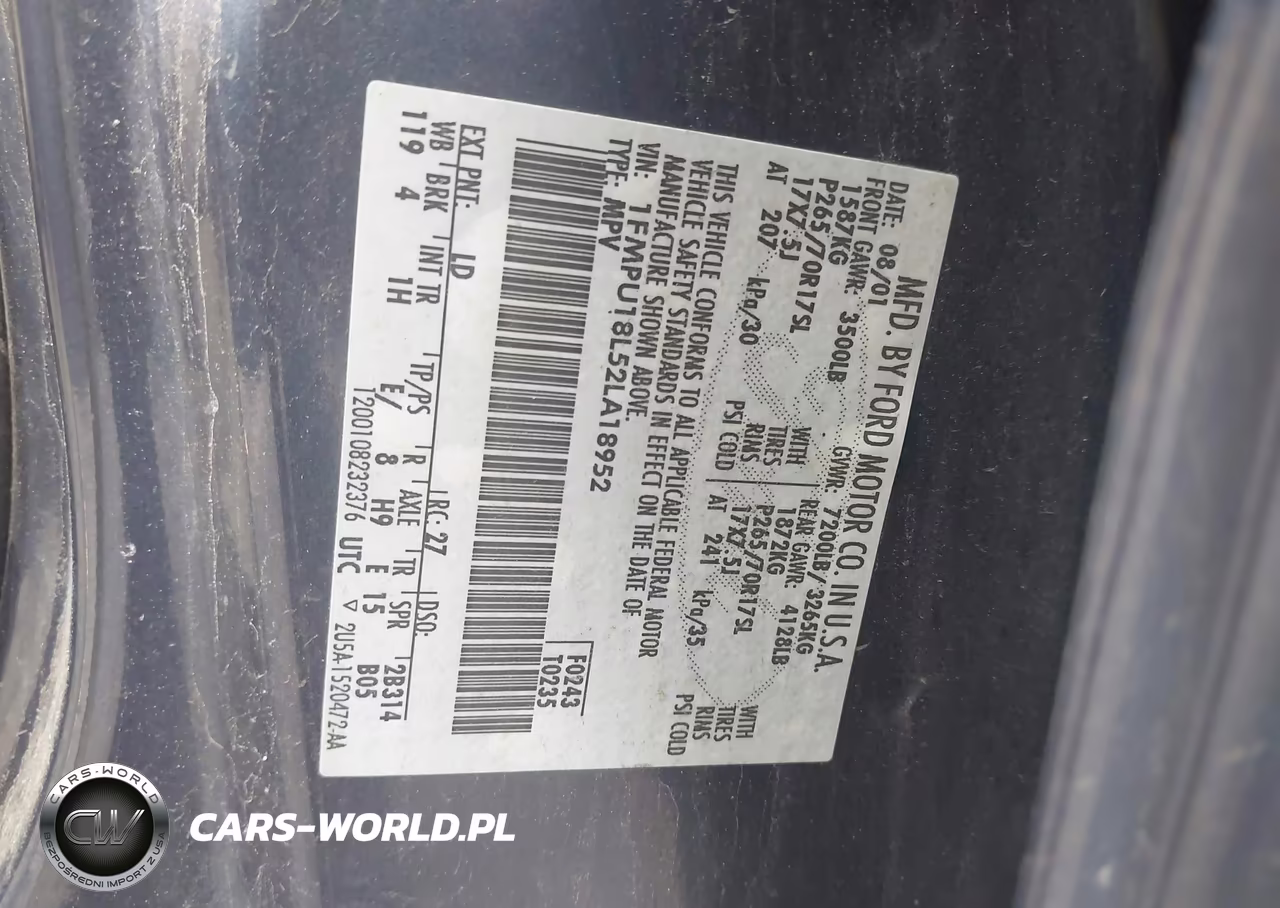 2002 Ford Expedition Eddie Bauer VIN:1FMPU18L52LA18952 - 9