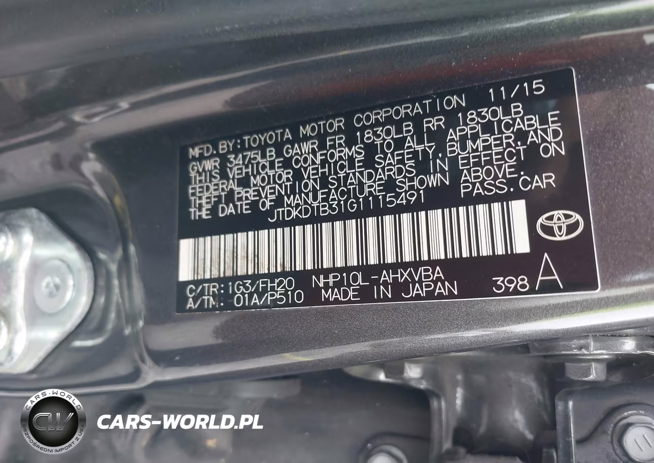 2016 Toyota Prius C One VIN:JTDKDTB31G1115491 - 9