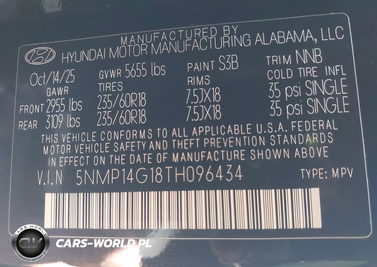 2026 Hyundai Santa Fe Se VIN:5NMP14G18TH096434 - 9