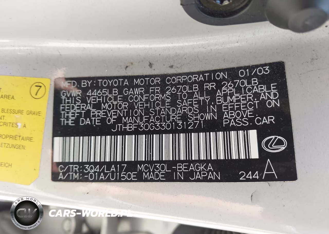 2003 Lexus Es 300 VIN:JTHBF30G330131271 - 9