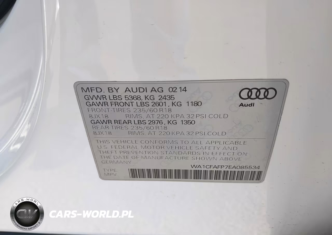 2014 Audi Q5 2.0T Premium VIN:WA1CFAFP7EA085534 - 9
